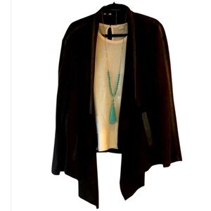 Beautiful black waterfall sweater jacket size 3X